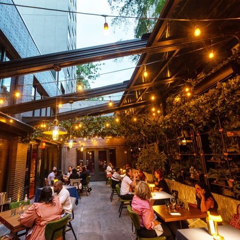 Cathédrale Restaurant on Instagram: “Cathedrale’s outdoor dining patio is perfect for your next night on the town 🥂#nyc #nycfoodie #eastvillage” Pizzeria Design, Business Office Decor, Roses Luxury, Office Decor Professional, Luxury Restaurant, Book Cafe, Luxury Table, Cafe Interior Design, Roof Design