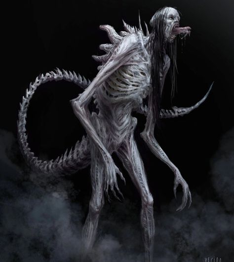 Xenomorph Concept Art, Human Hybrid, Alien Vs Predator, Alien Vs, Scary Art, Creepy Art, Weird Creatures, Monster Design, Creature Concept Art