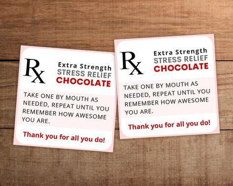 Instant download Appreciation Cookies Rx/prescription gift tag/label for staff, employees, nurses, teacher, pharmacists, boss, respiratory therapists, custodians, administrative assistant Chocolate Appreciation Sayings, Teacher Appreciation Tags Free Printable Chocolate, Teacher Chocolate Gifts, Gifts For Nurses Appreciation, Staff Appreciation Ideas Healthcare, Nursing Decor, Hospitality Gifts, Associate Appreciation, Healthcare Gifts