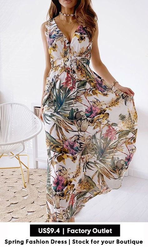 DearLover is the leading wholesale marketplace for clothes, accessories & shoes. Start Shopping Wholesale for Your Boutique! We promise Fast Shipping and High Quality. Dress With Floral Print, Beautiful Maxi Dresses, Beach Maxi Dress, Backless Design, Maxi Dress Online, Backless Maxi Dresses, Maxi Robes, Necklines For Dresses, Maxi Dress Green