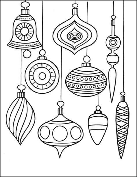 Christmas Ornaments Coloring Page Christmas Ornament Patterns Printable, Christmas Ornament Drawing Easy, Ornament Drawing Christmas, Drawing Christmas Ornaments, Christmas Ornaments Drawing Design, Christmas Theme Drawings, Christmas Stuff To Draw, Christmas Balls Drawing, Draw Christmas Ornaments