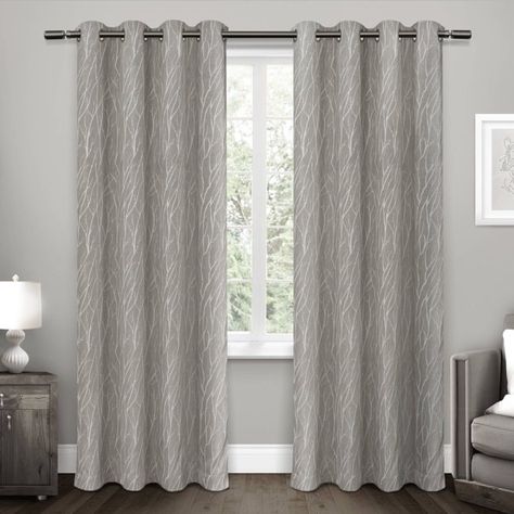 Exclusive Home Curtains Forest Hill Woven Room Darkening Blackout Grommet Top Curtain Panel Pair, 52x84, Ash Grey - Walmart.com Home Forest, Patio Grande, Floral Room, Forest Hill, Grey Panels, Custom Drapes, Exclusive Home, Home Curtains, Intelligent Design