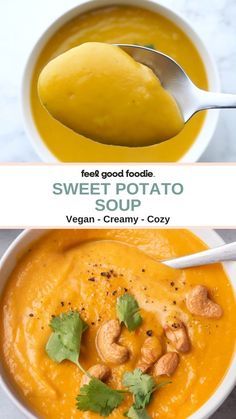 Potato Soup With Coconut Milk, Potato Soup Vegan, Vegetarian Tortilla Soup, Sweet Potato Soup Vegan, Soup With Coconut Milk, Sweet Potato Soup Recipes, Hearty Soup Recipes, Coconut Milk Soup, Soup Vegan