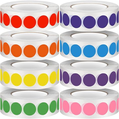 PRICES MAY VARY. 🔴Quantity and Color Introduction:8 kinds of colors, 8000 pcs round dot stickers color coding labels, 1000/roll, color coding labels can quickly attract your attention, easy to record your important records and organize files, mark key points. 🟠Size introduction:1/2 inch (13mm),8 rolls round dot stickers color coding labels , it size can be marked on the bottle, on the wall for decoration, on the map for marking, on clothes for size classification and anywhere you want. 🟡Wide Kid Surprise, File Organization, Kinds Of Colors, Office Organization, Classroom Organization, Le Point, Sticker Labels, Color Coding, Dots