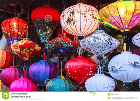 Lanterns in Old Street Hoi an, Vietnam Stock Image - Image of decorative, heritage: 96973103 Holiday China, Hoi An Vietnam, Old Street, Hoi An, Hanoi, Lanterns, Vietnam, Stock Images, Bike