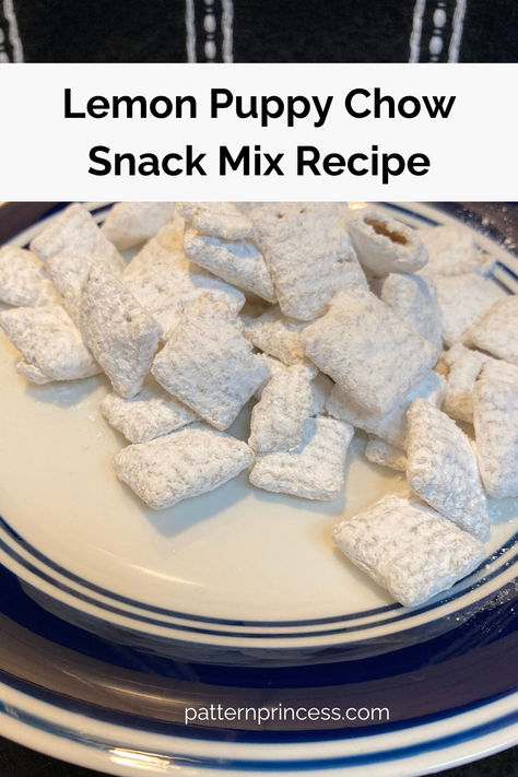 Introducing Lemon Puppy Chow, a delightful spin on the traditional Muddy Buddies recipe, bringing a burst of citrusy delight to each bite. Lemon Chex, Fancy Holiday Desserts, Puppy Chow Chex Mix, Puppy Chow Chex, Puppy Chow Snack Mix Recipe, Lemon Puppy Chow, Puppy Chow Snack, Chex Muddy Buddies, Puppy Chow Chex Mix Recipe