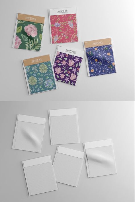 If you get the chance to be part of the project related to fabric then you should grab this beautiful composition of free Fabric Swatches Mockup. With this free mockup PSD, you can display multiple fabric designs inside one design template and it can be customized with smart object layers. #free #mockup #fabricswatches #fabricswatchmockup #fabricsample #patterndesign #surfacedesign #freemockup #designresource Fabric Mockup Free, Mockup Packaging Box, Fabric Swatch Display, Brand Pattern Design, Mockup Inspiration, Sketches Watercolor, Fabric Mockup, Fabric Packaging, Fabric Hanger