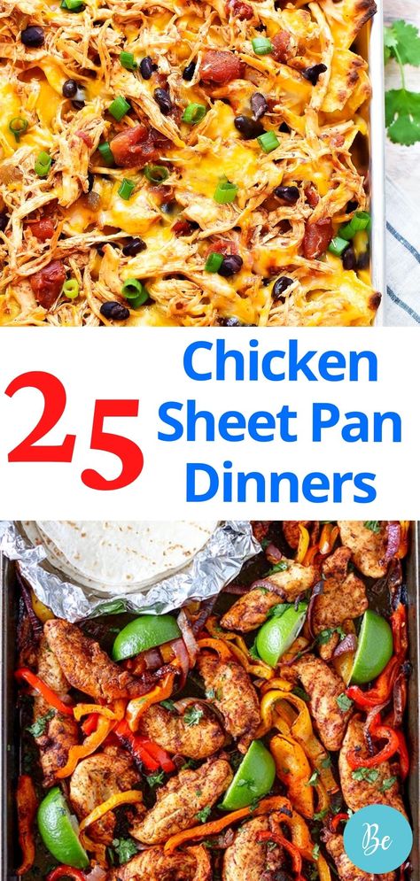 Have you heard of Sheet Pan Dinners? They are the new rage and for good reason! Here are 25 Easy Sheet Pan Dinners that I know you will love! Easy to put together and easy to cleanup.These easy sheet pan dinners are going to change the way you do weeknight meals. Sheet Pan Meals For A Crowd, Sheet Pan Chicken Dinners, One Sheet Pan Meals, Dinners Chicken, Easiest Dinner, Chicken Sheet Pan, Pan Dishes, Vacation Food, Gathering Ideas