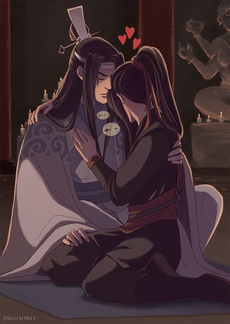 Lan Zhan X Wei Wuxian, The Confession, The Grandmaster, Heaven's Official Blessing, Couple Art, Old Art, Manhwa Manga, Funny Comics, Comic Art