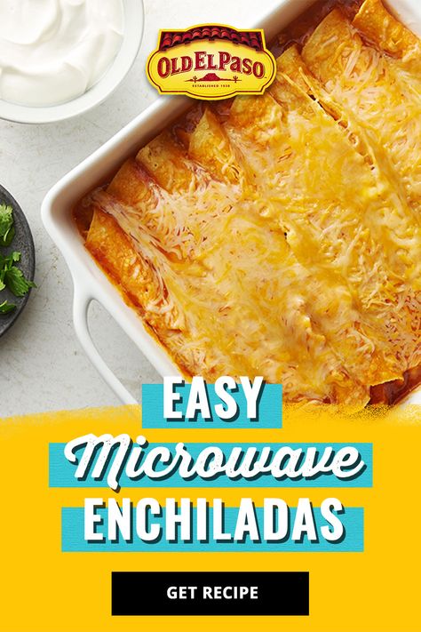 Quick Easy Enchilada Recipe, Microwave Enchiladas, Freezer Enchiladas, Enchilada Casserole Corn Tortillas, Easy Enchiladas Beef Corn Tortillas, Chicken Enchilada Casserole With Corn Tortillas, Microwave Cooking Recipes, Mexican Casserole Recipes Chicken Enchilada Bake Corn Tortillas, Enchiladas Healthy