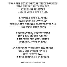 Twas The Night Before Kindergarten, Twas The Night Before School, Night Before Kindergarten, The Night Before Kindergarten, Kindergarten Poems, Night Before School, Preschool Poems, Poems About School, Twas The Night