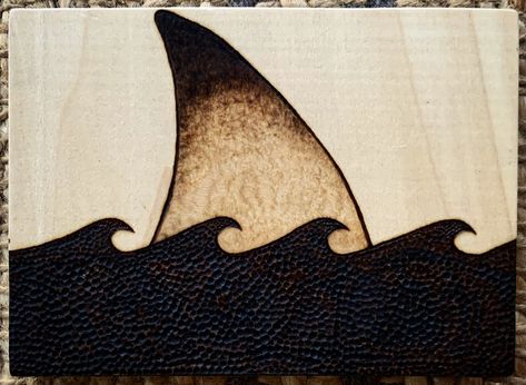 Shark Fin, Diy Wood Signs, Wood Burning, Pyrography, Wood Diy, Wood Signs, Wood