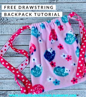 Create Kids Couture: Free Drawstring Backpack Tutorial Easy Drawstring Backpack Tutorial, Childs Backpack Free Pattern, Sewing Drawstring Backpack, Kids Bags To Sew, Toddler Backpack Pattern, Drawstring Backpack Tutorial, Drawstring Backpack Pattern, Backpack Pattern Sewing, Create Kids Couture