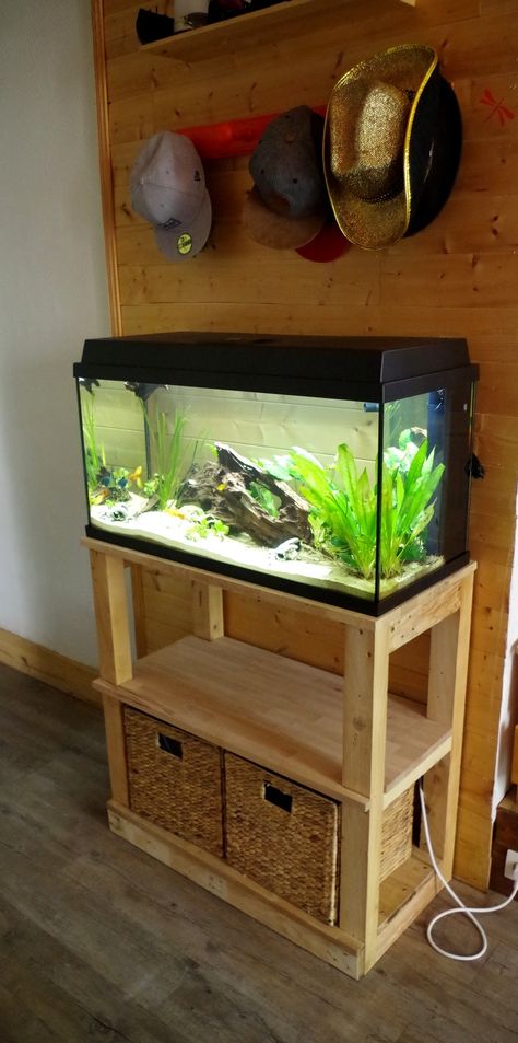 Mobilier d'intérieur - Effets de bois - mobilier en bois recyclé Fish Tank Stands Diy Wood, Spotted Gecko, Diy Aquarium Stand, Terrarium Stand, Diy Wooden Shelves, Room Paint Designs, Aquarium Diy, Aquarium Stands, Fish Tank Stand