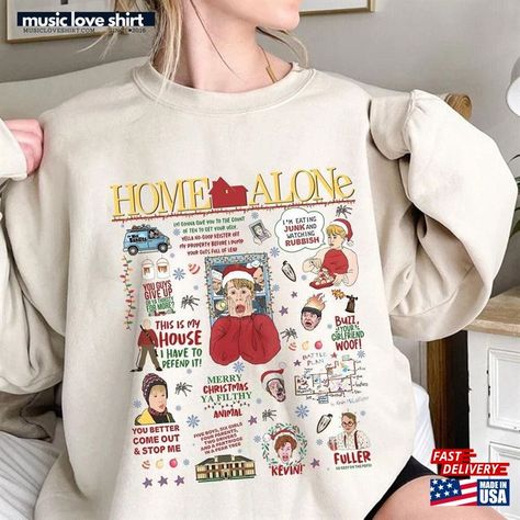 Vintage Home Alone Kevin Mccallister Christmas Movie Tee 2023 Funny Xmas Sweatshirt Unisex Classic Check more at https://musicloveshirt.com/product/vintage-home-alone-kevin-mccallister-christmas-movie-tee-2023-funny-xmas-sweatshirt-unisex-classic/ Home Alone Shirts, Home Alone Kevin, Wet Bandits, Movie Home, Kevin Mccallister, Home Alone Christmas, Funny Christmas Sweater, Six Girl, Xmas Movies