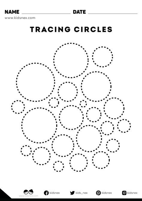 Tracing circles free worksheet for kindergarten and preschoolers kids Tracing Circles Free Printable, Circle Activity For Preschool, Circle Crafts Preschool, Circles Curriculum, Handwriting Abc, Practicing Handwriting, September Preschool, Line Tracing Worksheets, Shape Activities