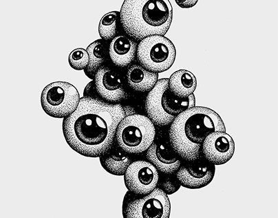 Eyeball Drawing Creepy, Eyeballs Drawing, Eyeball Sketch, Eyeball Drawing, Line Tattoo Ideas, Tattoo Dotwork, Eyeball Art, Stippling Art, My Emotions