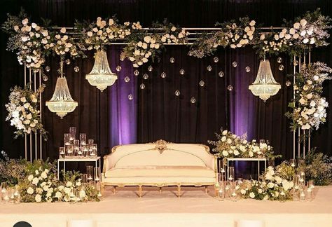 Minimalistic Reception, 25th Anniversary Decor, Indian Wedding Stage, Reception Stage, Reception Stage Decor, Simple Stage Decorations, Indian Reception, Indian Wedding Decor, Wedding Stage Backdrop