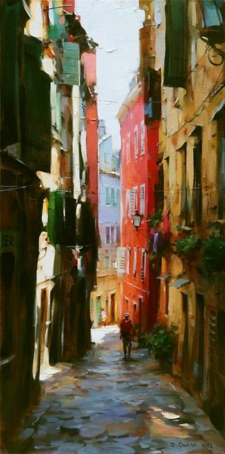 Dmitri Danish Paintings, Dimitri Danish, Dmitri Danish, Danish Paintings, Watercolour Studies, Danish Art, Painting City, City Scapes, City Scape