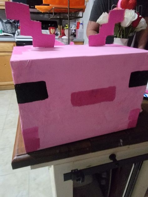 Minecraft diy axolotl vday box valentine box Axolotl Valentines Boxes, Axolotl Valentine Box Ideas, Minecraft Valentine Box Ideas, Boy Valentines Boxes Diy, Minecraft Box, Minecraft Valentines, Minecraft Costumes, Diy Valentines Box, Valentine Boxes For School