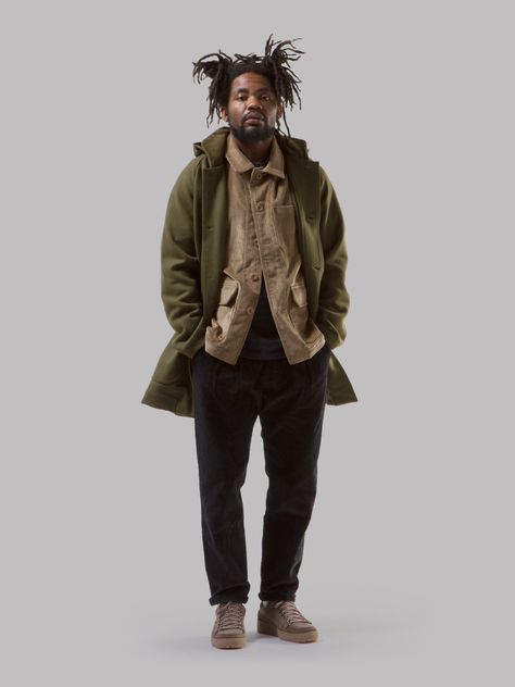 Overcoat Outfit, Shirt Jacket Outfit, Corduroy Shirt Jacket, Oi Polloi, Olive Shirt, Round Off, Corduroy Shirt, Low Top Sneakers, Elegant Outfit