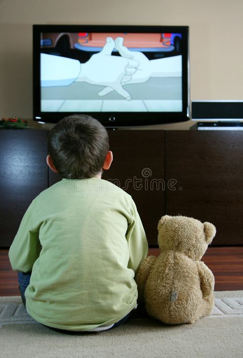 Watching Tv Art, Watching Tv Drawing, Black Hole Wallpaper, Tv Kids, Forest Illustrations, Kids Lying, Tv Watching, Boys Watches, Bear Teddy