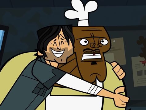 Chef X Chris Total Drama, Chris X Chef, Chef Total Drama, Chris Total Drama, Chef Hatchet, Tdi Pfps, Chris Mclean, Chef Costume, Picture Organization