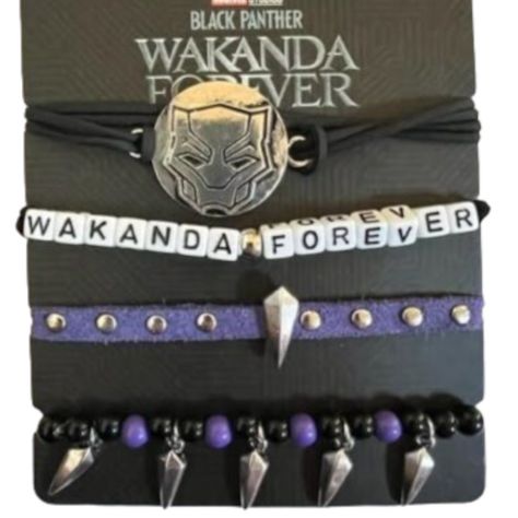 New In Package Officially Licensed Bracelet Backing Styles Include: - 1 Lobster Clasp - 1 Stretch - 2 Chord Marvel Black Panther Disney Air Cast Boot, Loki Bracelet, Marvel Jewelry, Make Clay Beads, Panther Ring, Fandom Jewelry, Marvel Infinity, Black Panther Wakanda, Marvel Black Panther