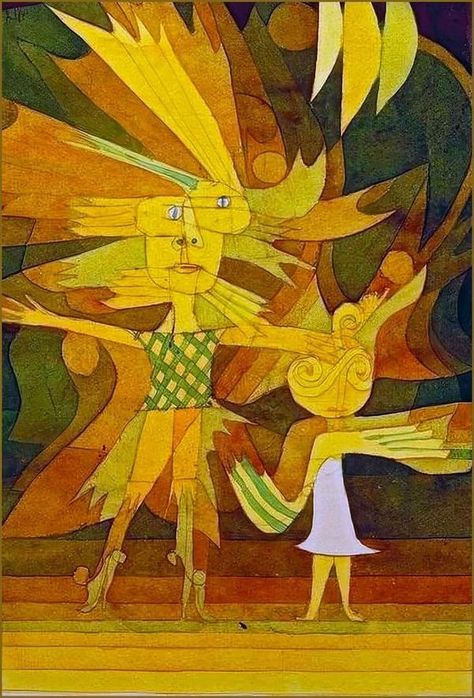 Paul Klee | Paul Klee.  Genies (Characters from a Ballet)1922 (watercolor)  Bern, Zentrum Paul Klee | Facebook Klee Paintings, Paul Klee Paintings, Bus Ideas, Paul Klee Art, Paul Klee, Piet Mondrian, Wassily Kandinsky, Bern, Cubism