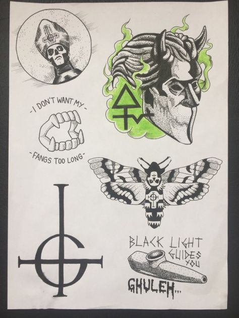 Ghost Metal Band, Ghost Album, Band Tattoo Designs, Ghost Tattoo, Ghost Papa, Spooky Tattoos, Ghost Band, Band Ghost, Ghost And Ghouls