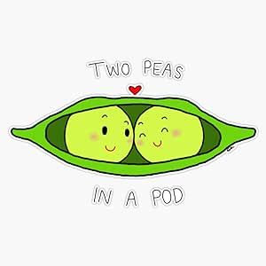 Two Peas in A Pod - White Edition Sticker Vinyl Bumper Sticker Decal Waterproof 5" Cut Shirt Designs, Cute Emoji Combinations, Beauty And The Beast Movie, Funny Day Quotes, Vinyl For Cars, Two Peas In A Pod, Waterproof Sunscreen, Vinyl Bumper Stickers, Cute Puns