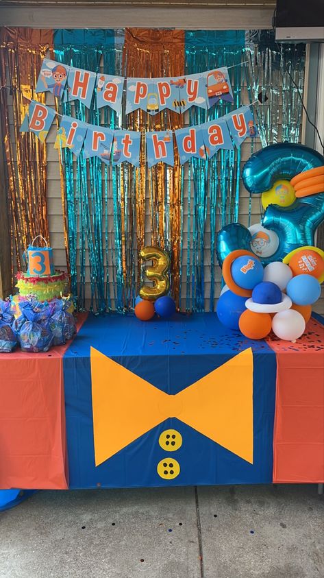 DIY Blippi birthday Blippi Third Birthday, Blippi Birthday Party Girl, Blippi Birthday Party, Blippi Party, Toddler Stuff, Third Birthday, 3rd Birthday Parties, Party Girls, 4th Birthday