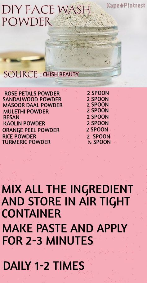 Diy Face Wash, Ayurvedic Hair Care, Homemade Body Care, Natural Skin Care Ingredients, Diy Beauty Treatments, Skin Advice, Clear Healthy Skin, Diy Skin Care Routine, Natural Face Skin Care