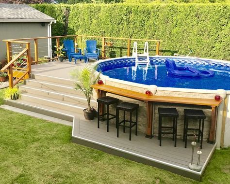 Decks Around Pools, Deck Piscina, Pool Deck Plans, Swimming Pool Decks, Outdoor Pool Area, Pools Backyard Inground, Pool Deck Ideas, Pool Life, Above Ground Pool Ideas