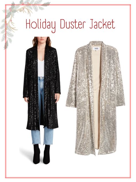 Plus Size Sequin Duster, Long Duster Jacket, Black Sequin Duster Outfit, Sequined Duster, Sequin Jacket Outfit, Duster Outfit, Long Cardigan Outfit, Sequin Duster, Winter Cocktail