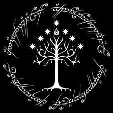 Translation of the writing around Gondor's banner - Science Fiction & Fantasy Stack Exchange Tolkien Tattoo, Aragorn And Arwen, Tree Of Gondor, Lotr Tattoo, Lord Of The Rings Tattoo, Lord Of, Middle Earth Art, Tree Of Life Tattoo, Ring Tattoos