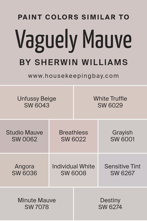 Colors Similar to Vaguely Mauve SW 6015 by Sherwin Williams Sw White Truffle, Vaguely Mauve, Unfussy Beige, Mauve Bathroom, Mauve Paint Colors, Purple Paint Colors, Sherwin Williams White, Sherwin Williams Paint Colors, Relaxing Colors