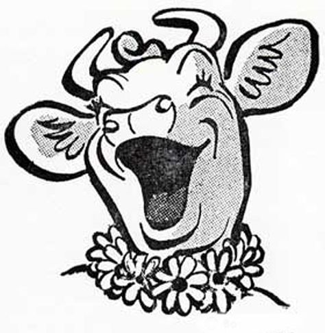 Elsie, the original Laughing Cow Elsie The Cow, Cow Tattoo, Cow Illustration, Cow Drawing, Minnie Mouse Pictures, Flower Pot Art, Laughing Cow, Smokey The Bears, Cow Pictures