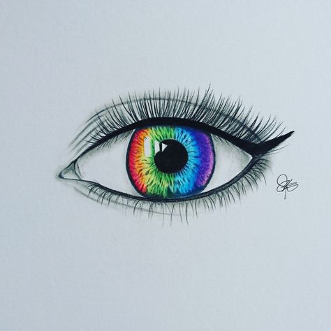 Rainbow eye drawing by chalittlefairy #pencil #eye #rainbow #drawing Colorful Eye Drawing Art, Color Element Of Art Drawings, Lgbtq Drawing Ideas Easy, Rainbow Eye Drawing, Rainbow Drawing Ideas, Human Eye Drawing, Rainbow Drawing, Pencil Eye, Rainbow Tattoos