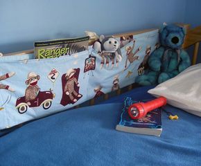 betz white tutorial for top bunk pockets.  Also good idea for stuffed animal storage for bottom bunk! Top Bunk Storage, Bunk Bed Storage, Bed Pocket, Storage Kids Room, Top Bunk, Stuffed Animal Storage, Cool Beds, Bunk Bed, Diy Bed