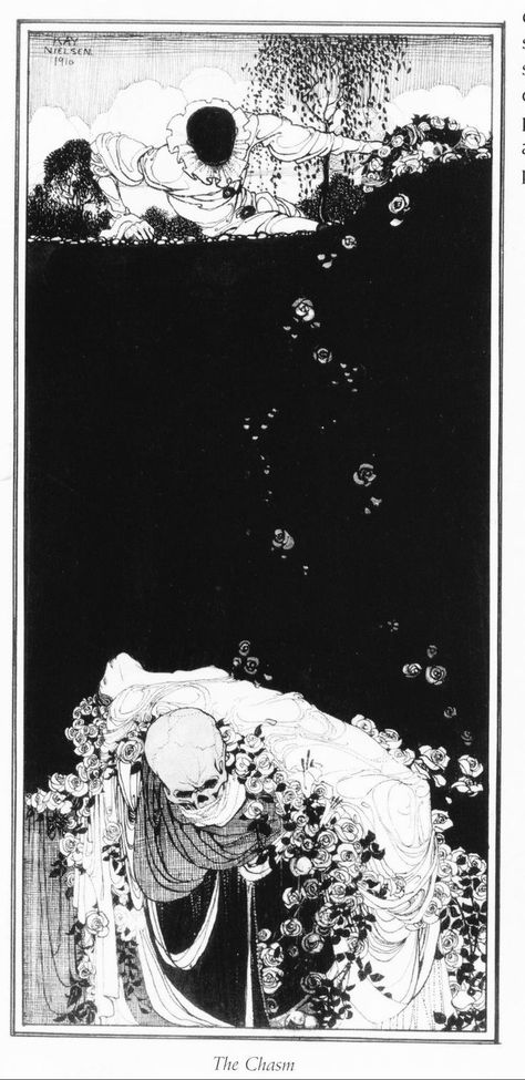 Kay Nielsen, The Chasm 1910 Edwin Austin Abbey, Kay Nielsen, Frank Frazetta, Fairytale Illustration, Alphonse Mucha, Fairytale Art, Six Feet Under, Black And White Drawing, Art Plastique