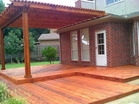 Wood Deck Colors, Wall Furniture Design, Staining A Deck, Wood Deck Stain, Best Deck Stain, Stained Brick, Brick Wall Ideas, Deck Stain Colors, Deck Stain