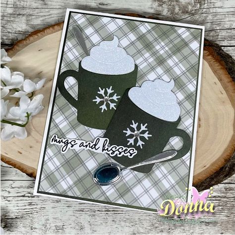 FALL/WINTER 2021 COFFEE LOVERS BLOG HOP - Mugs and Kisses | Creative Lady Hot Chocolate Card, Christmas Card Layouts, Coffee Themed Cards, Coffee Cards, Honey Bee Stamps, Ctmh Cards, Cricut Cards, Diy Christmas Cards, I Am Here