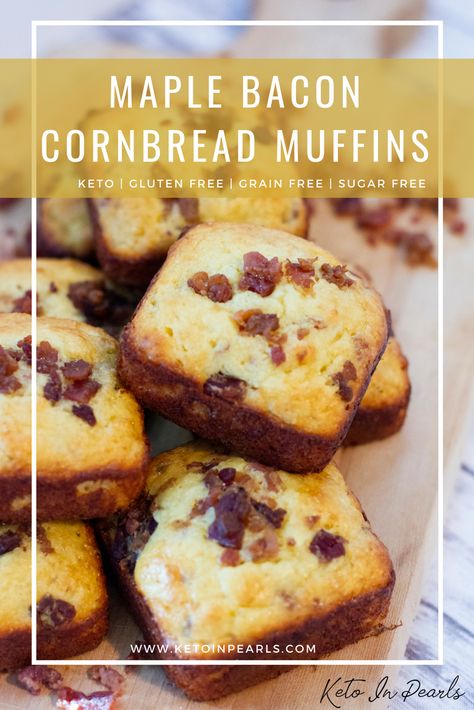 Low Carb Cornbread Recipe, Low Carb Cornbread, Keto Cornbread, Cornbread Muffin, Bacon Cornbread, Keto Bacon, Delicious Low Carb Recipes, Pan Sin Gluten, Lowest Carb Bread Recipe