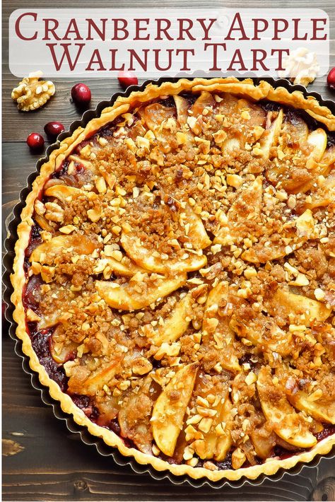 Cranberry Apple Walnut Tart | Garlic & Zest Apple Walnut Tart, Apple Cranberry Tart, Apple Tart Recipe, Seasonal Desserts, Fall Dessert Recipes, Apple Cranberry, Gateaux Cake, Cranberry Recipes, Sweet Pie