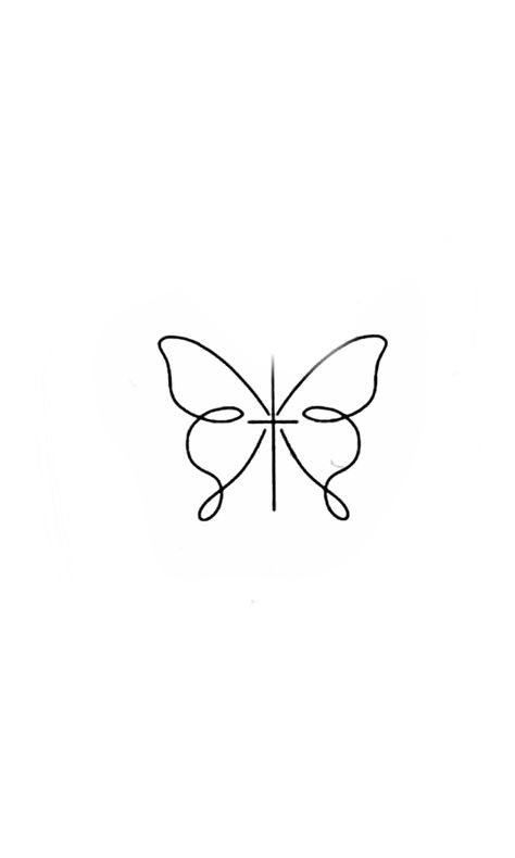 Continuous Line Drawing Butterfly, Butterfly Memorial Tattoo, Capricorn Sign Tattoo, Butterfly Drawing Outline, Rihanna Hand Tattoo, Halo Tattoo, Butterfly Tattoo Stencil, Matching Tats, Small Girly Tattoos