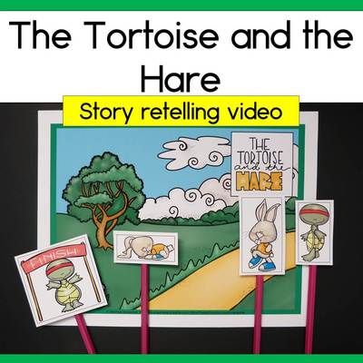 The Tortoise and the Hare retelling by Paula's Primary Classroom | Teachers Pay Teachers Hare And Tortoise Story Props, Hare And Tortoise, The Tortoise And The Hare, Fairy Tale Activities, Tortoise And The Hare, The Fable, Kindergarten Reading Activities, Story Retell, We Are Teachers