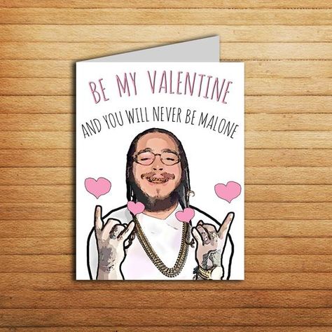 Post Malone Card Valentines Day Card Printable Funny Greeting Card Be My Valentine Gift For BF or GF Valentine Gift For Bf, Will You Be My Valentine, Bf Valentines Gift, Valentines Day Card Printable, Gift For Bf, Card Valentines Day, Gifts Forbest Friend, Office Birthday, Valentine Desserts