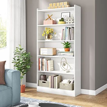 Amazon.com: Tribesigns 72-inch Tall Bookcase, Modern 6-Tier White Library Bookshelf with Storage Shelves, Large Open Bookcases Wood Display Shelving Unit for Bedroom Living Room Office, Floor-Standing (White) : Home & Kitchen Tall Library, Deep Bookcase, Bookcase Modern, Library Bookshelf, Open Bookshelf, Open Shelving Units, Tall Bookshelves, Library Bookshelves, White Bookshelves