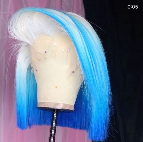 White Hair Bob, Blue Wigs, Lace Fronts, Wig Colors, Human Wigs, Pretty Hair Color, Straight Bob, Lace Hair, Front Lace Wigs Human Hair